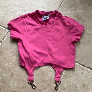 Ragged Priest hot pink crop top